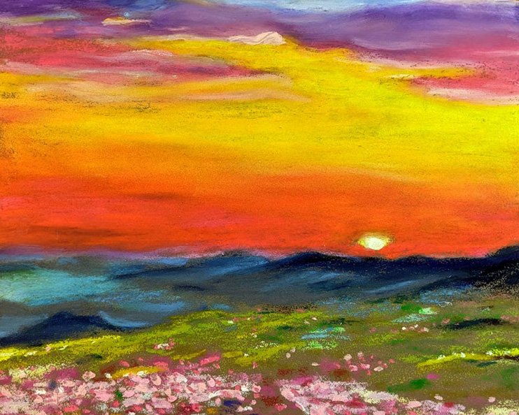 Landscape in Oil Pastels